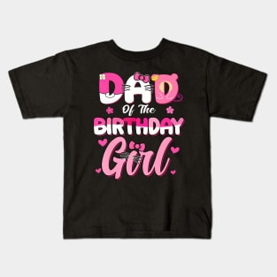 Dad Of The Birthday Girl Cat Kitty Family Matching Kids T-Shirt